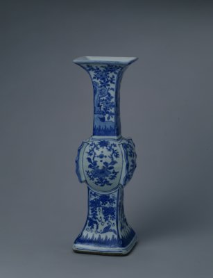 图片[1]-Blue-and-white halberd and goblet-China Archive